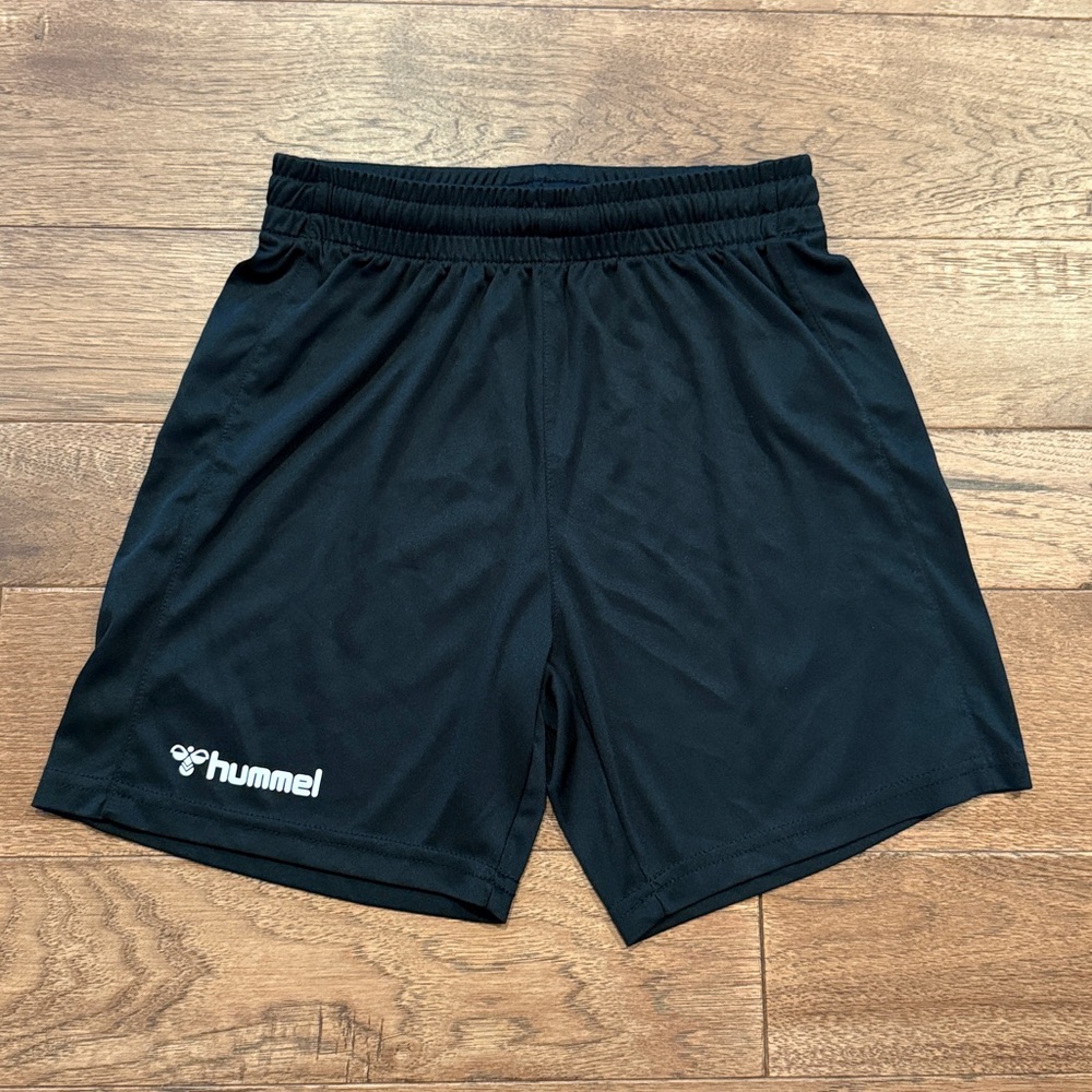 Hummel Kids Black Sports Shorts - Size USA YM/10-12Y